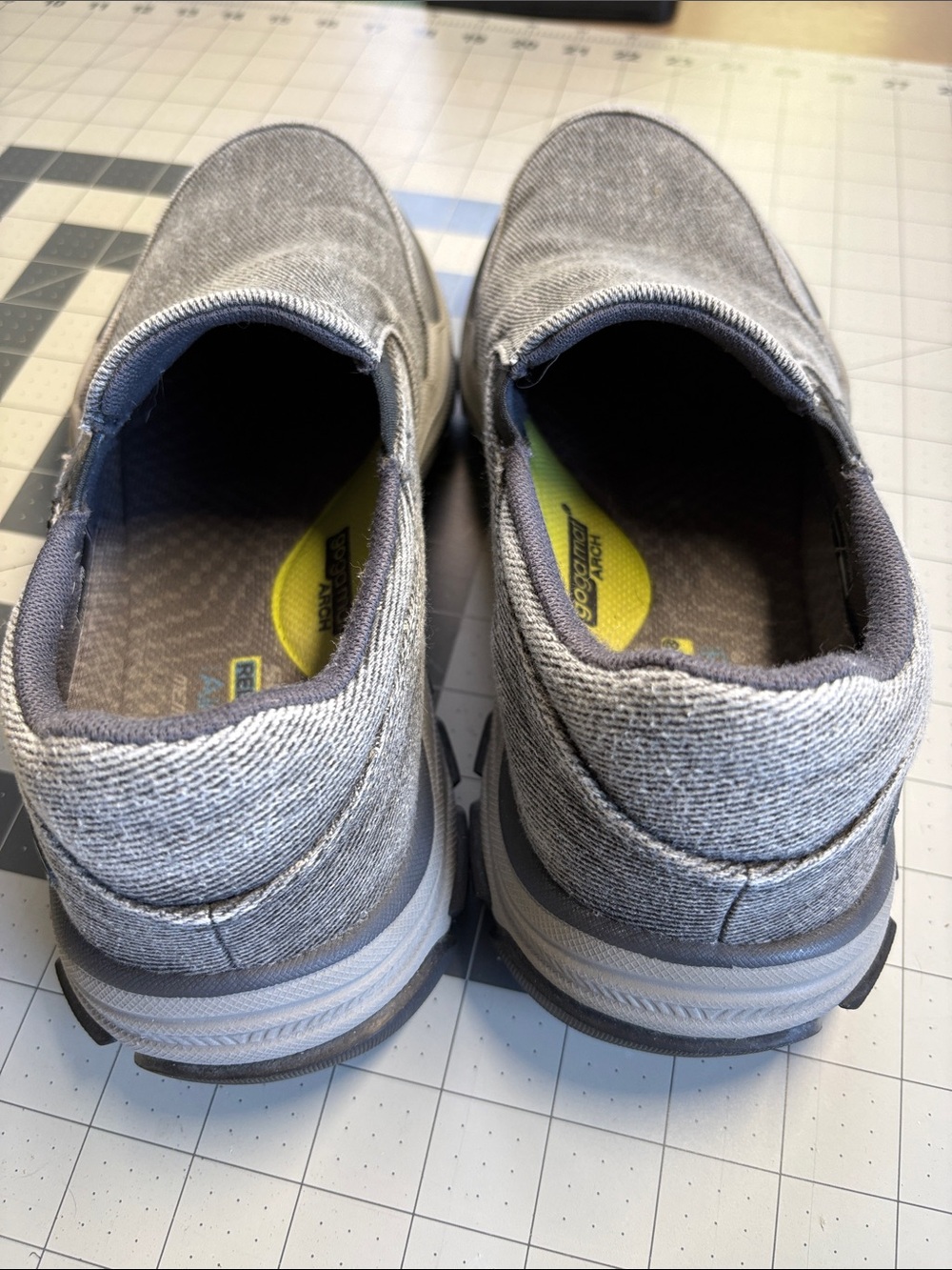 Skechers Men's Charcoal Gray Slip-On Canvas Loafers - Picture 6 of 8